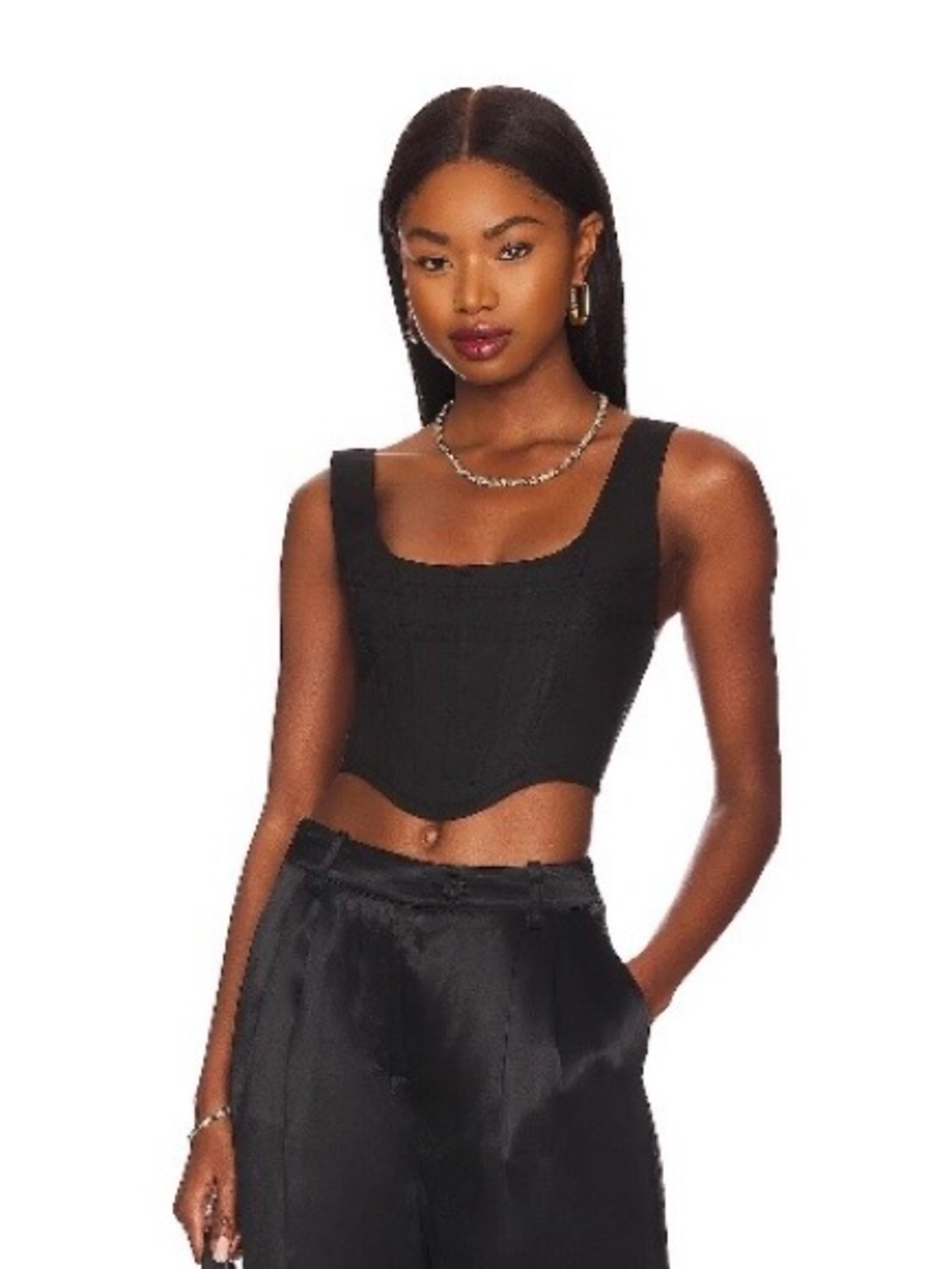 L'Academie River Corset Top in Black